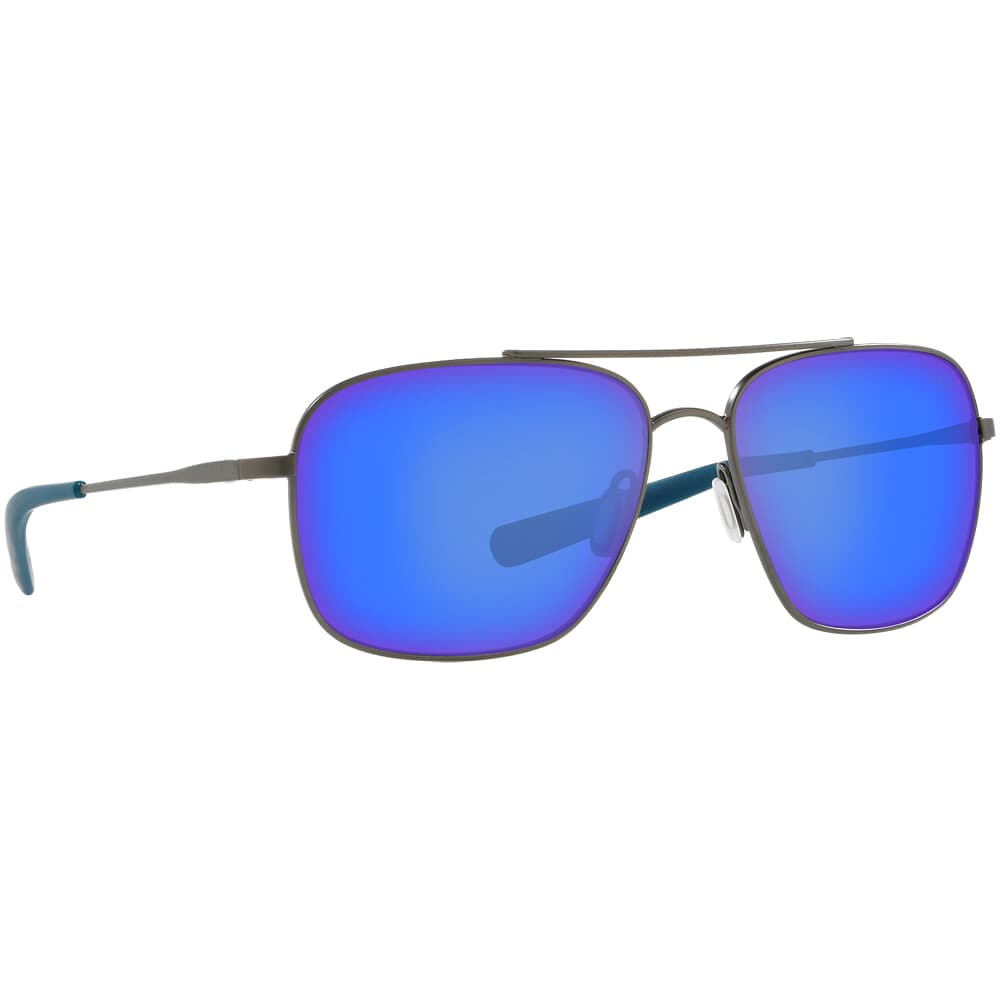 Costa Canaveral Brushed Gray Frame Sunglasses w/ Blue Mirror 580G Lenses CAN-185-OBMGLP