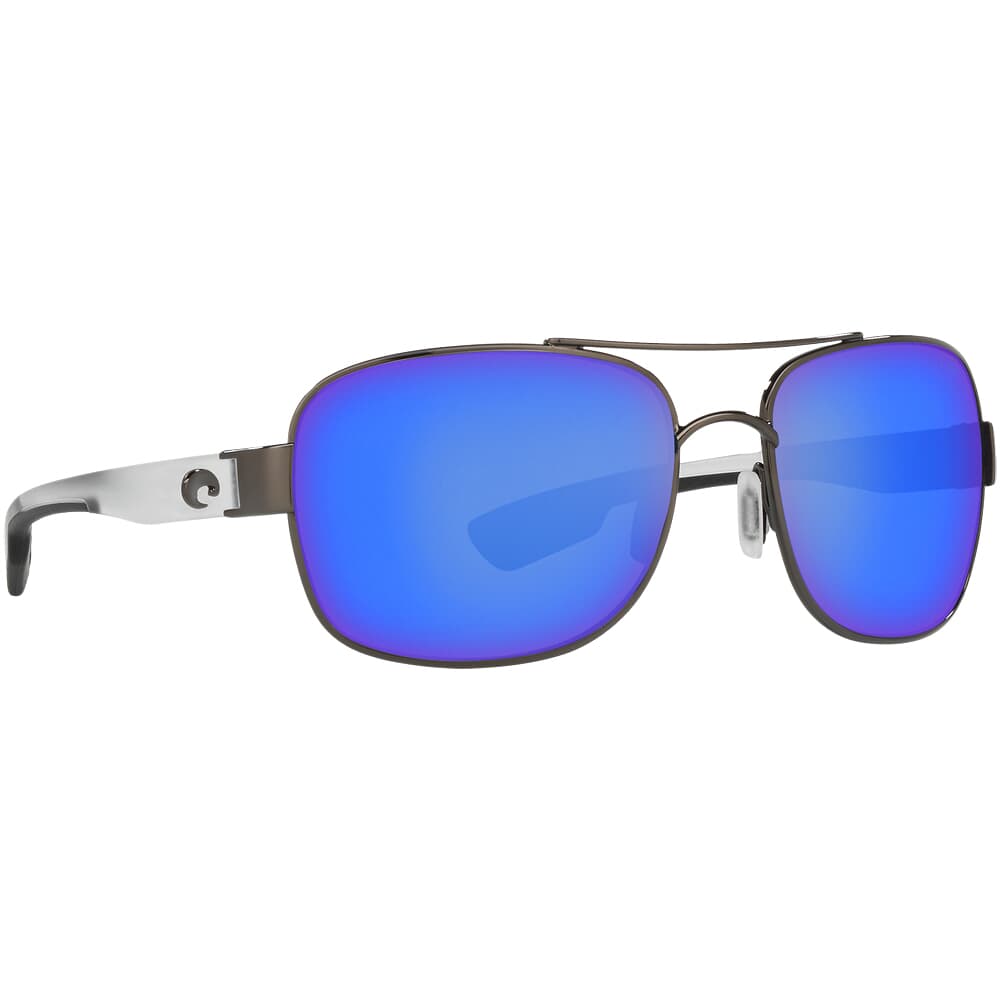 Costa Cocos Gunmetal w/crystal temples Frame Sunglasses w/ Blue Mirror 580P Lenses CC-74-OBMP