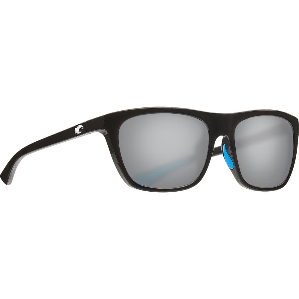 Costa Cheeca Shiny Black Frame Sunglasses w/ Gray Silver Mirror 580P Lenses CHA-11-OSGP