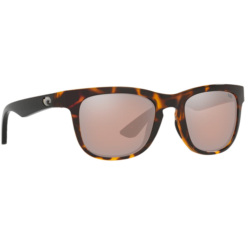Costa Copra Retro Tortoise w/Black temples Frame Sunglasses w/ Copper Silver Mirror 580P Lenses COP-76-OSCP