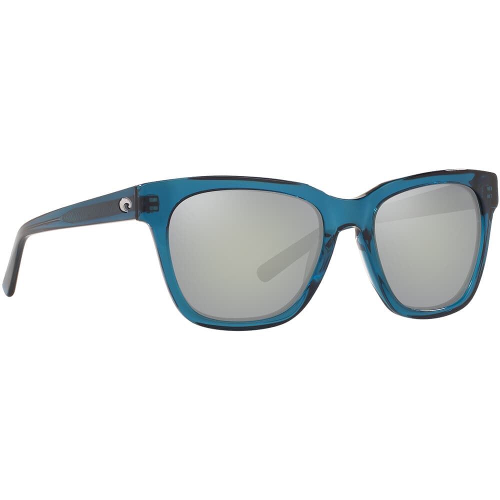 Costa Coquina Shiny Deep Teal Crystal Frame Sunglasses w/ Gray Silver Mirror 580G Lenses CQA-244-OSGGLP