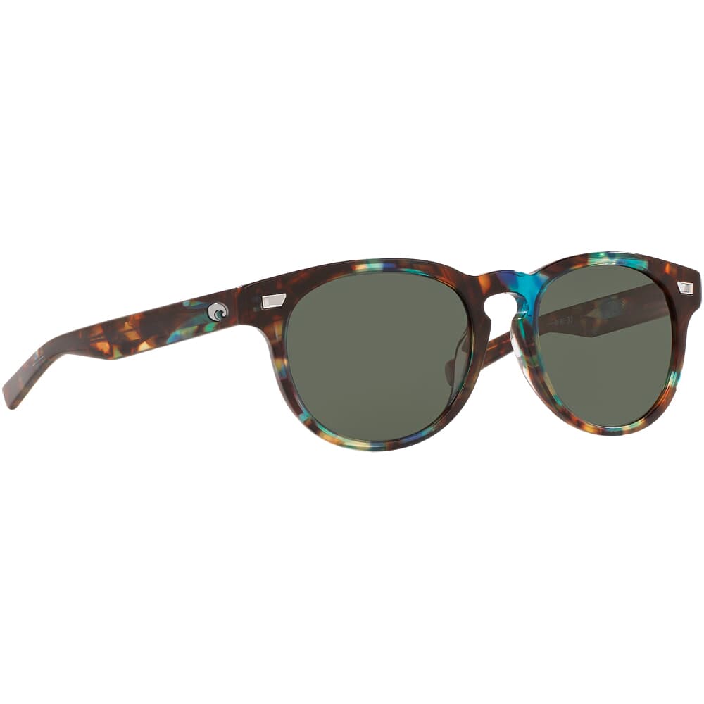 Costa Del Mar Shiny Ocean Tortoise Frame Sunglasses w/ Gray 580G Lenses DEL-204-OGGLP