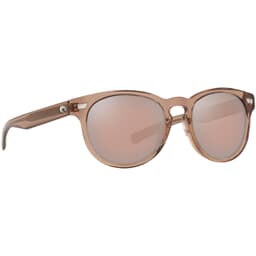 Costa Del Mar Shiny Taupe Crystal Frame Sunglasses w/ Copper Silver Mirror 580G Lenses DEL-258-OSCGLP