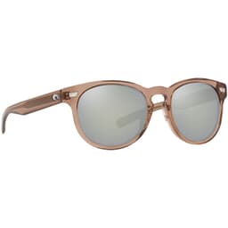 Costa Del Mar Shiny Taupe Crystal Frame Sunglasses w/ Gray Silver Mirror 580G Lenses DEL-258-OSGGLP