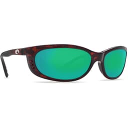 Costa Fathom Tortoise Frame Sunglasses w/ Green Mirror 580P Lenses FA-10-OGMP