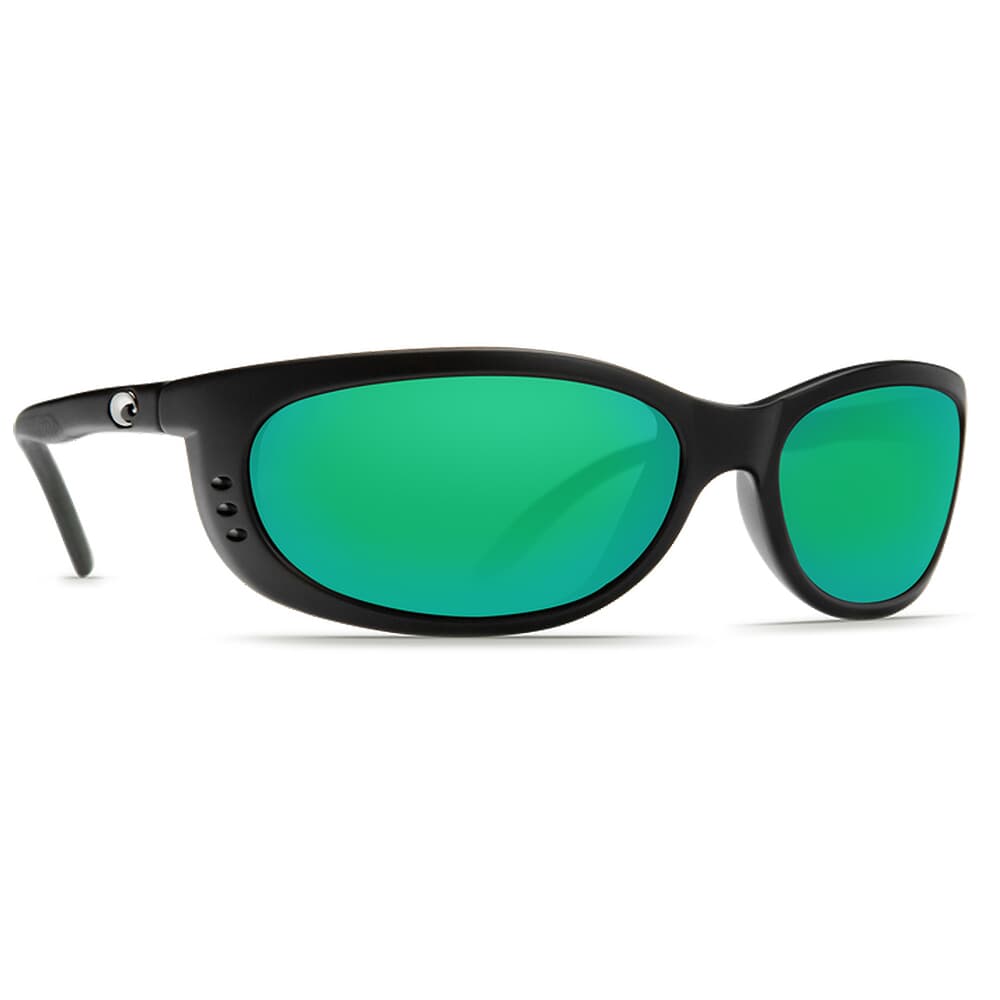 Costa Fathom Matte Black Frame Sunglasses w/ Green Mirror 580G Lenses FA-11-OGMGLP