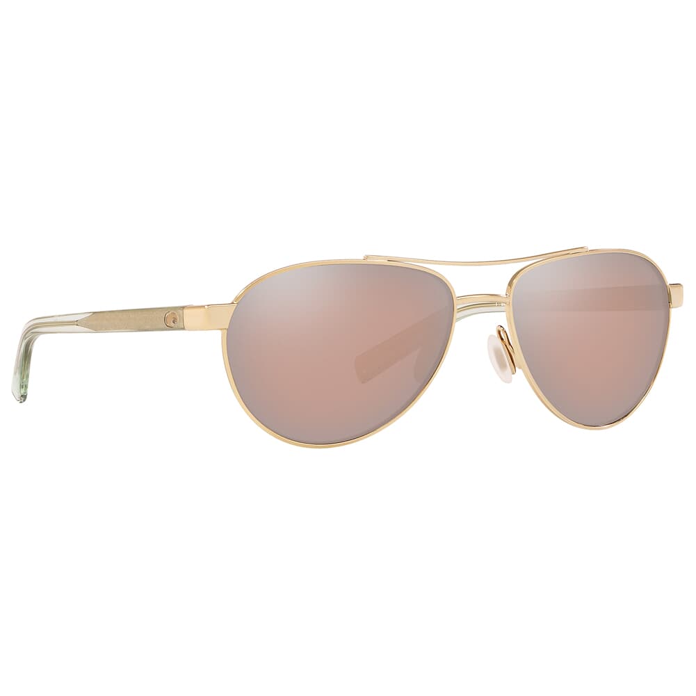 Costa Fernandina Shiny Gold Frame Sunglasses w/ Copper Silver Mirror 580P Lenses FER-126-OSCP