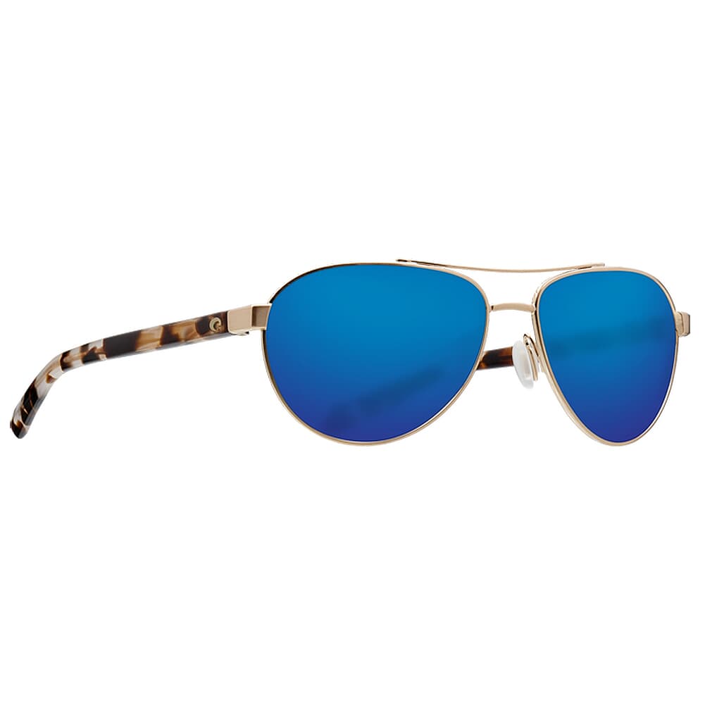 Costa Fernandina Brushed Gold Frame Sunglasses w/ Blue Mirror 580G Lenses FER-226-OBMGLP