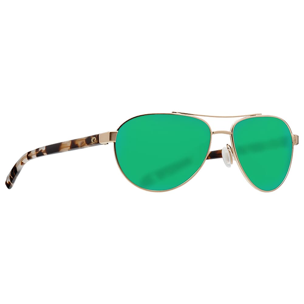 Costa Fernandina Brushed Gold Frame Sunglasses w/ Green Mirror 580G Lenses FER-226-OGMGLP