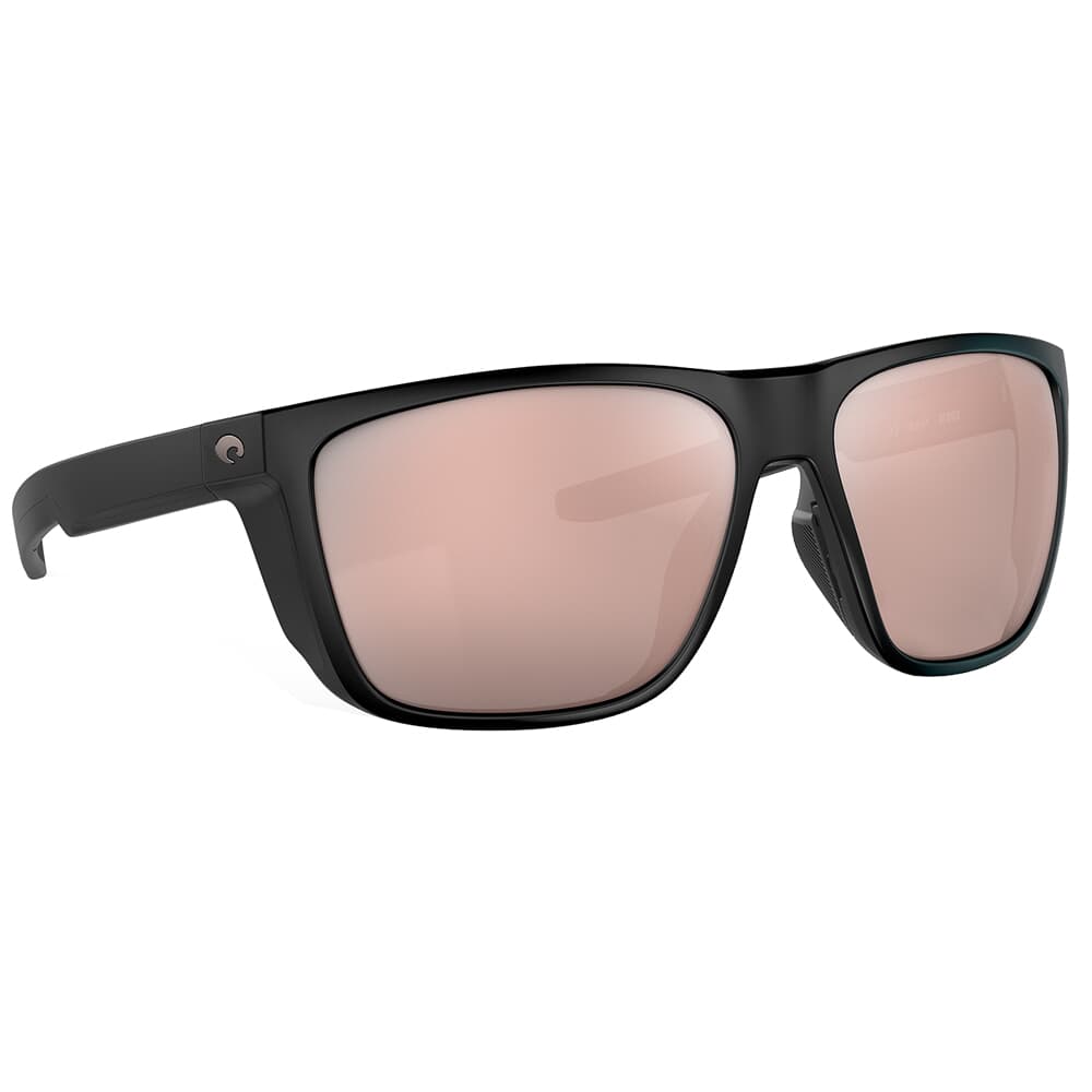Costa Ferg XL Matte Black Sunglasses w/ Copper Silver Mirror 580G Lenses 06S9012-90120362