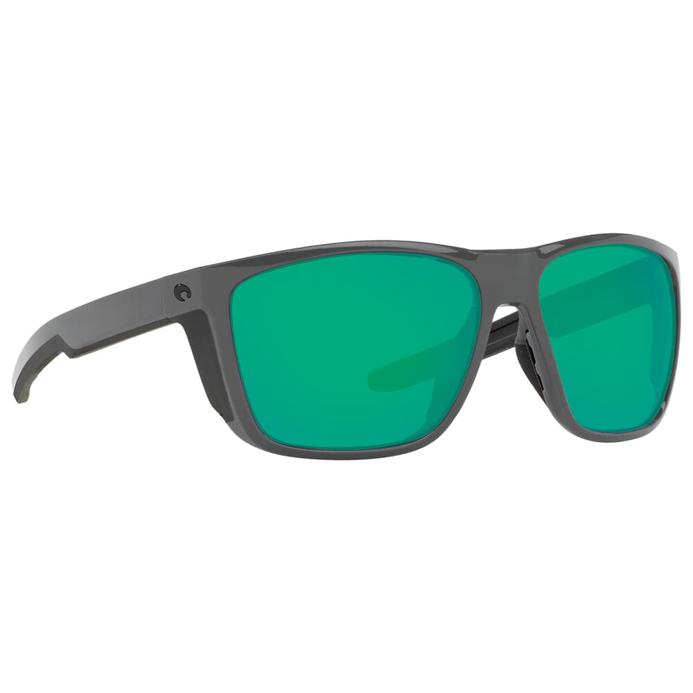 Costa Ferg XL Shiny Gray Sunglasses w/ Green Mirror 580G Lenses 06S9012-90120962