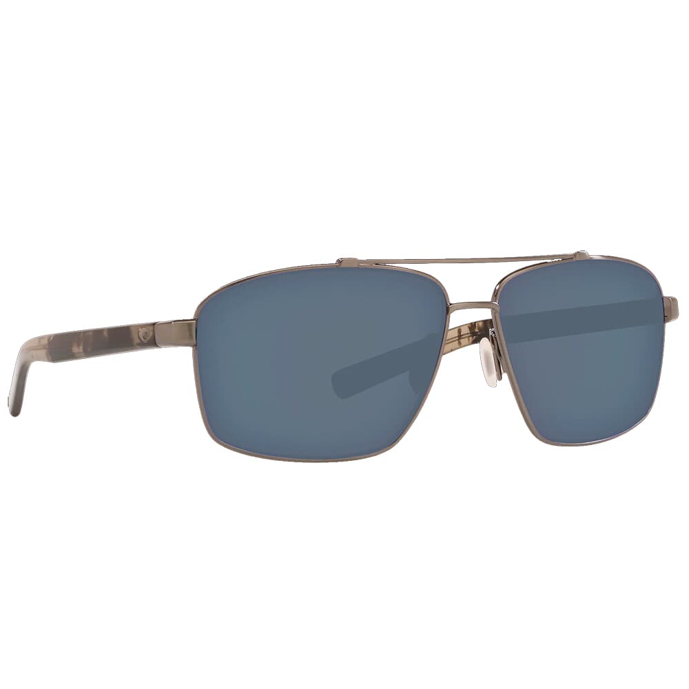 Costa Flagler Brushed Gunmetal Frame Sunglasses w/ Gray 580P Lenses FLG-186-OGP