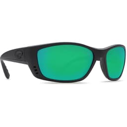 Costa Fisch Blackout Frame Sunglasses w/ Green Mirror 580P Lenses FS-01-OGMP