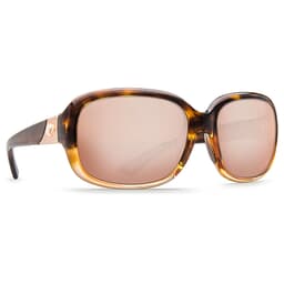 Costa Gannet Shiny Tortoise Fade Frame Sunglasses w/ Copper Silver Mirror 580P Lenses GNT-120-OSCP