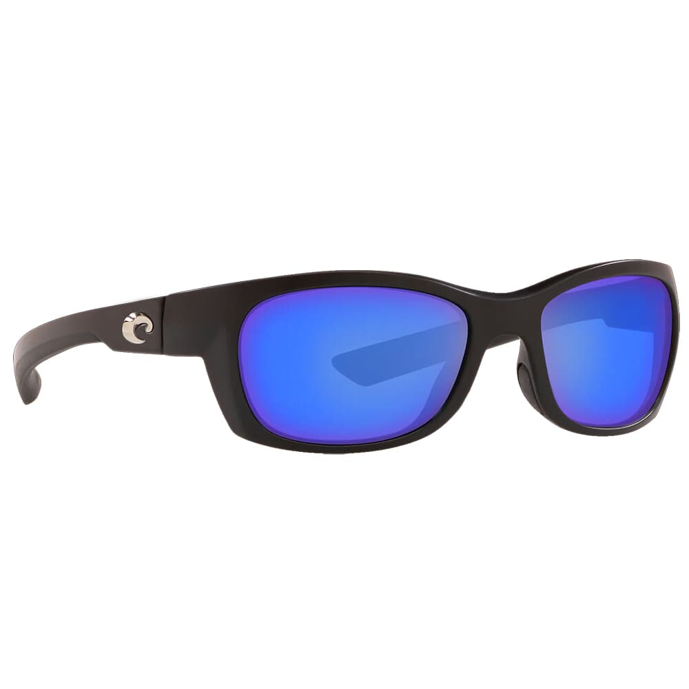 Costa Trevally Matte Black Frame Sunglasses w/ Blue Mirror 580P Lenses GT-11-OBMP