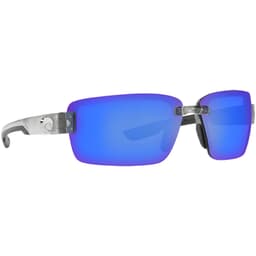Costa Galveston Silver Frame Sunglasses w/ Blue Mirror 580P Lenses GV-18-OBMP