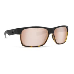 Costa Half Moon Matte Black/Shiny Tortoise Frame Sunglasses w/ Copper Silver Mirror 580P Lenses HFM-181-OSCP