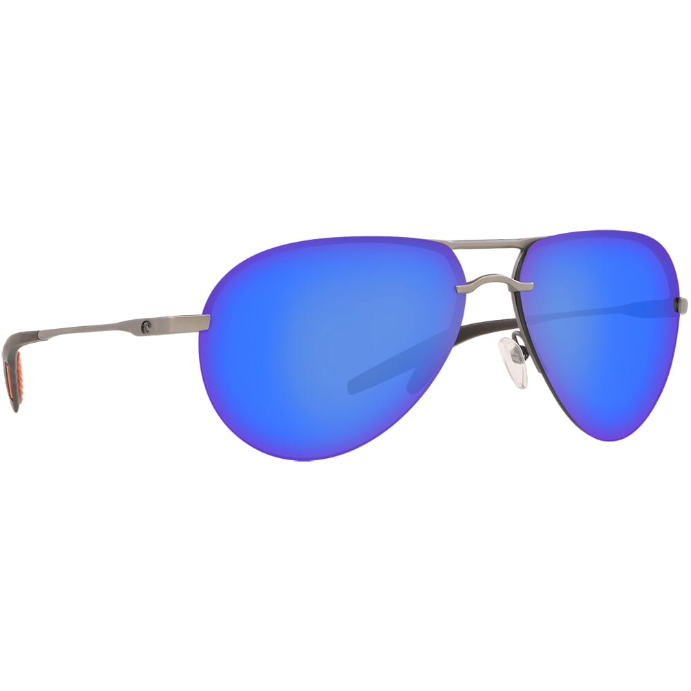 Costa Helo Matte Silver + Translucent Gray/Orange Sunglasses HLO-228