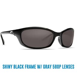 Costa Harpoon Shiny Black Frame Sunglasses w/ Gray 580P Lenses HR-11-OGP