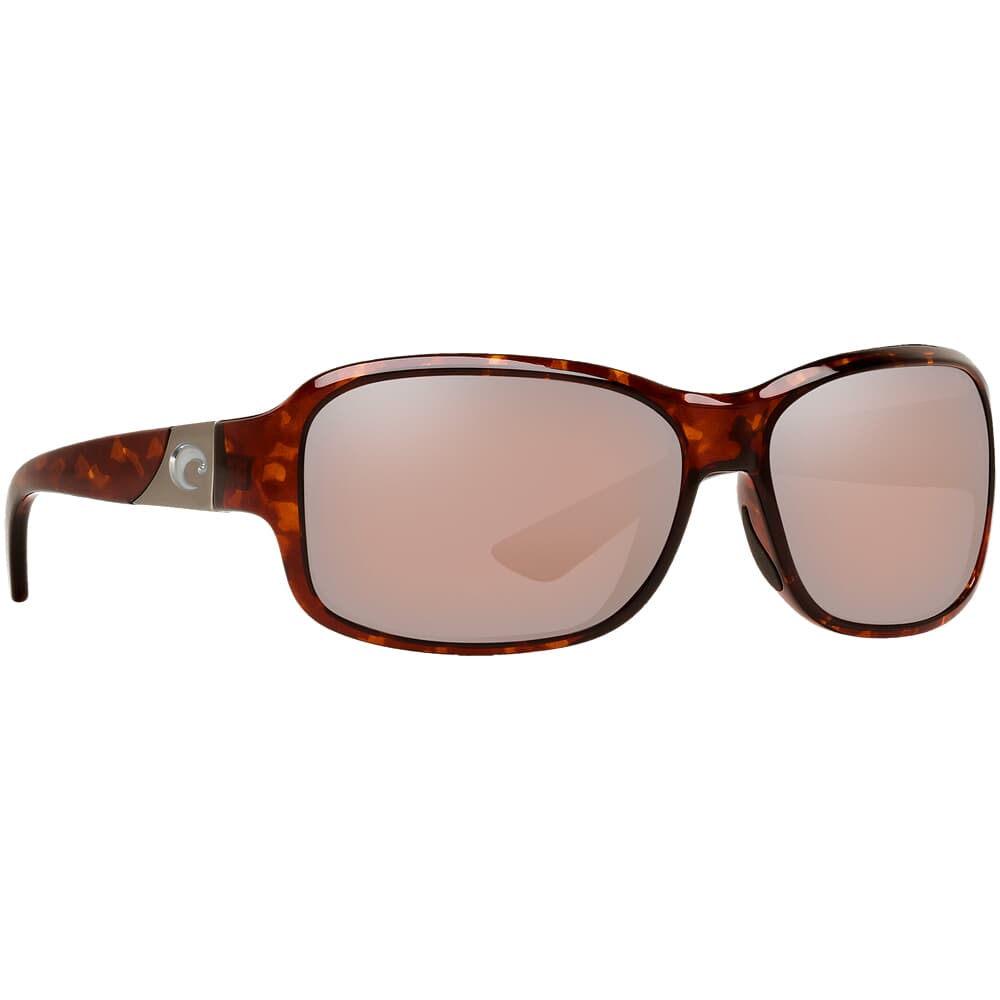Costa Inlet Tortoise Frame Sunglasses w/ Copper Silver Mirror 580P Lenses IT-10-OSCP