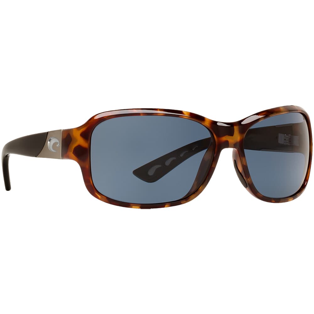 Costa Inlet Retro Tortoise w/Black Temples Frame Sunglasses w/ Gray 580P Lenses IT-76-OGP