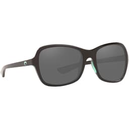 Costa Kare Shiny Black w/Mint Logos Frame Sunglasses w/ Gray 580G Lenses KAR-203-OGGLP