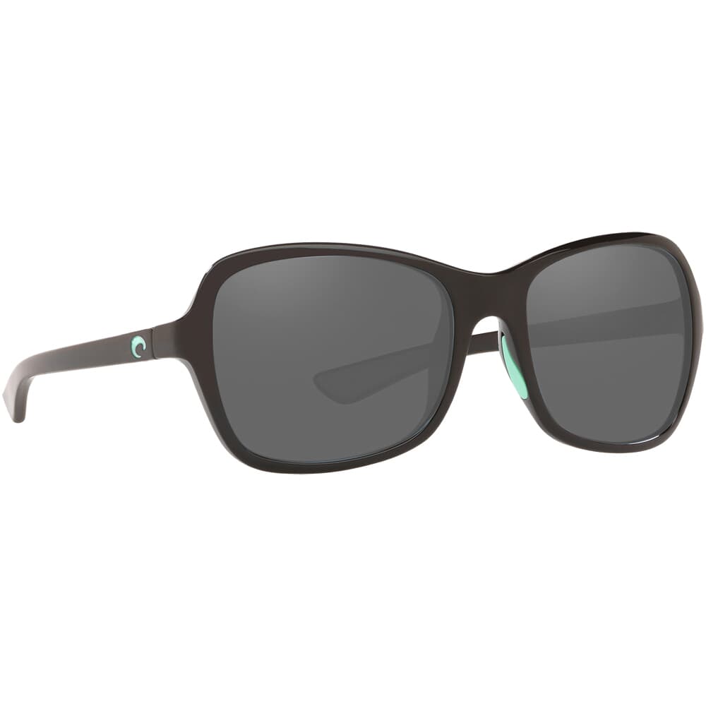 Costa Kare Shiny Black w/Mint Logos Frame Sunglasses w/ Gray 580G Lenses KAR-203-OGGLP