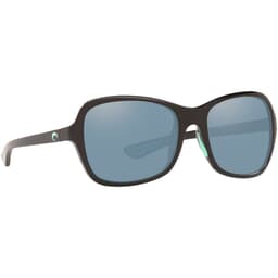 Costa Kare Shiny Black w/Mint Logos Frame Sunglasses w/ Gray Silver Mirror 580P Lenses KAR-203-OSGP