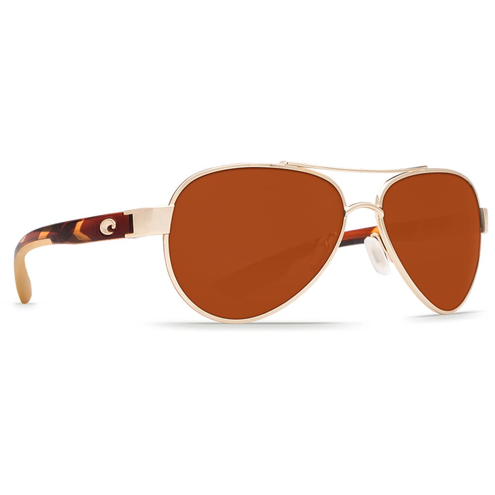 Costa Loreto Rose Gold Frame w/Tortoise Temples Frame Sunglasses w/ Copper 580G Lenses LR-64-OCGLP
