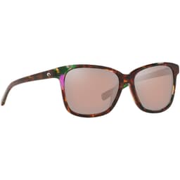 Costa May Shiny Abalone Frame Sunglasses w/ Copper Silver Mirror 580G Lenses MAY-208-OSCGLP