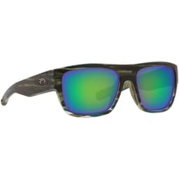 Costa Sampan Matte Reef Frame Sunglasses w/ Green Mirror 580G Lenses MH1-253-OGMGLP