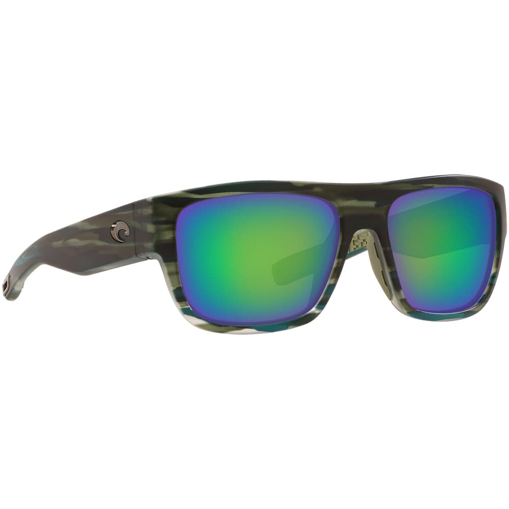 Costa Sampan Matte Reef Frame Sunglasses w/ Green Mirror 580G Lenses MH1-253-OGMGLP