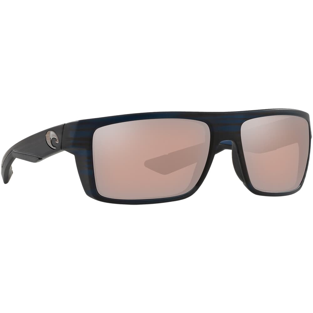 Costa Motu Black Teak Frame Sunglasses w/ Copper Silver Mirror 580P Lenses MTU-111-OSCP