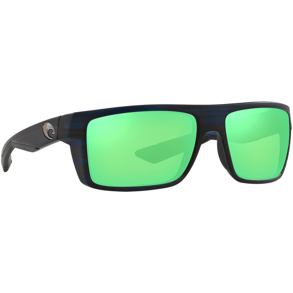 Costa Motu Black Teak Frame Sunglasses w/ Green Mirror 580P Lenses MTU-111-OGMP