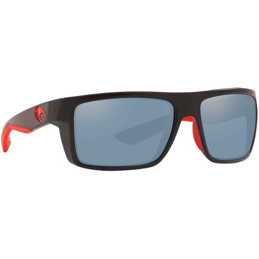 Costa Motu Race Black Frame Sunglasses w/ Gray Silver Mirror 580P Lenses MTU-197-OSGP