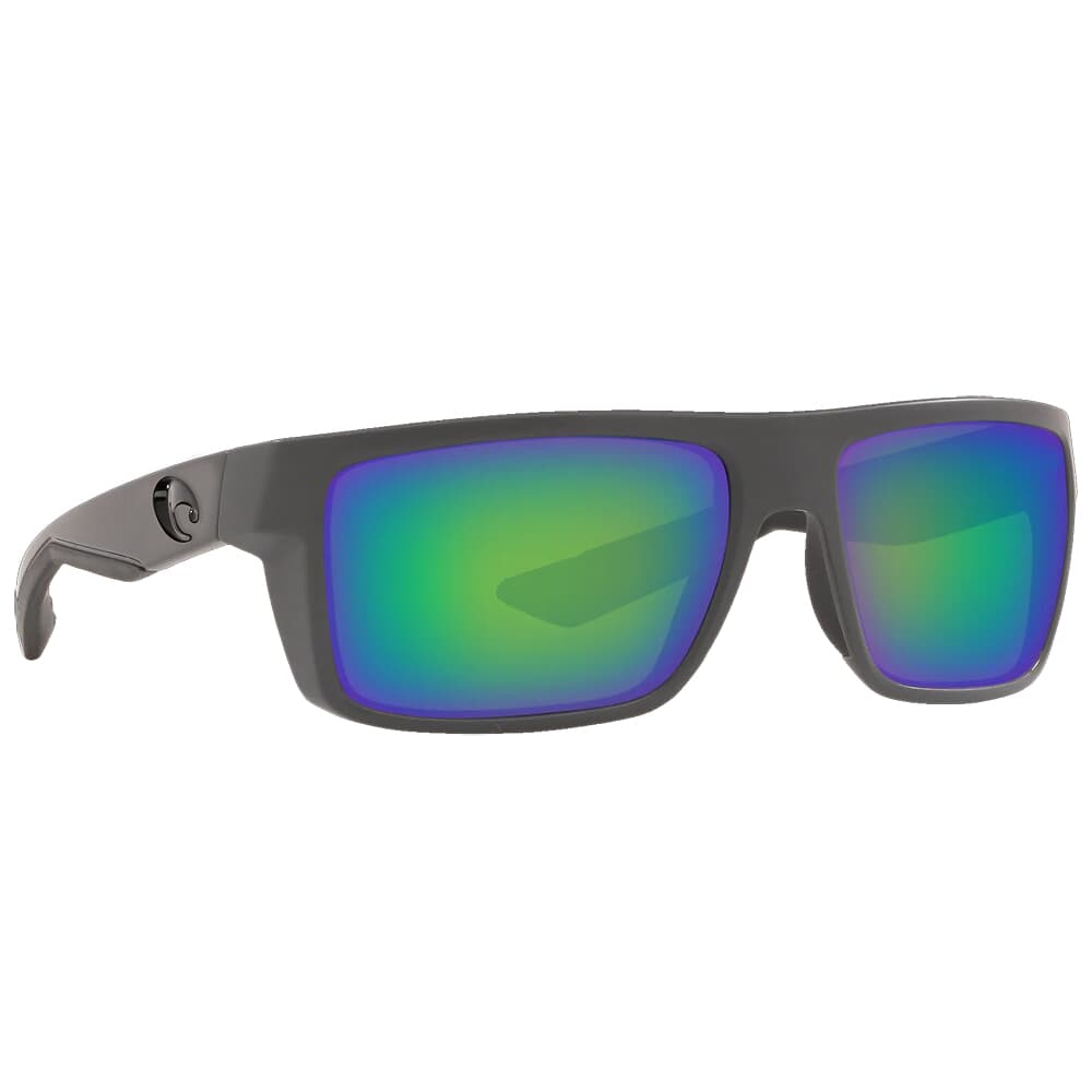 Costa Motu Matte Gray Frame Sunglasses w/ Green Mirror 580G Lenses MTU-98-OGMGLP