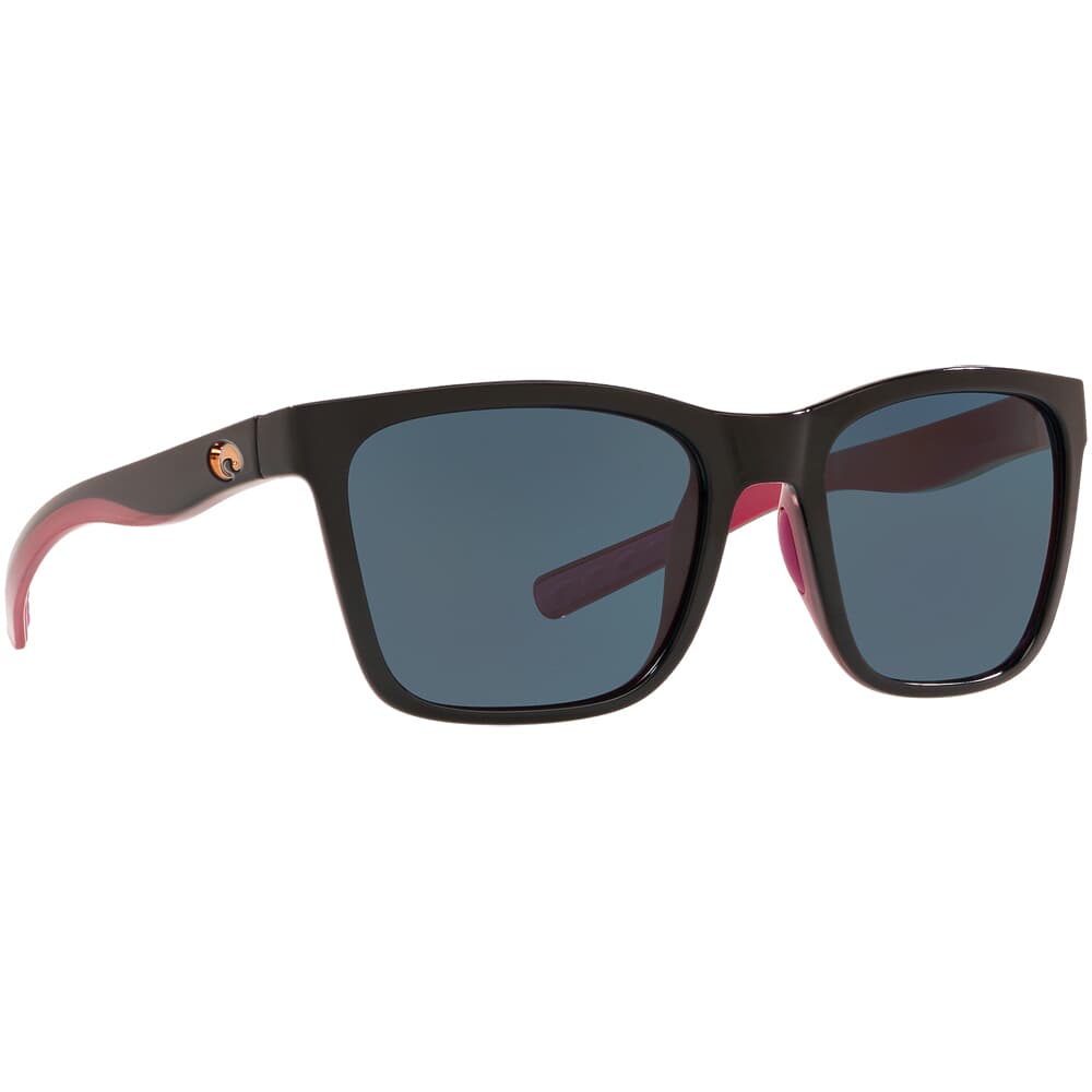 Costa Panga Shiny Black/Crystal/Fuchsia Frame Sunglasses w/ Gray 580P Lenses PAG-259-OGP