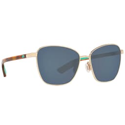 Costa Paloma Shiny Gold Sunglasses w/ Gray 580P Lenses PAL-296-OGP