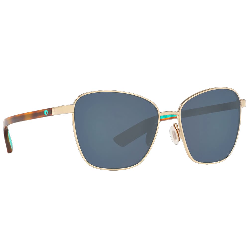 Costa Paloma Shiny Gold Sunglasses w/ Gray 580P Lenses PAL-296-OGP