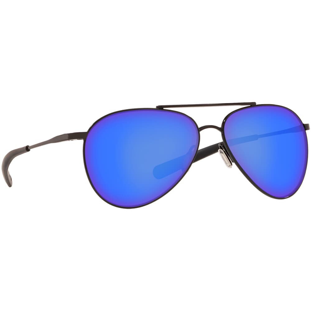 Costa Piper Shiny Black Frame Sunglasses w/ Blue Mirror 580G Lenses PIP-101-OBMGLP