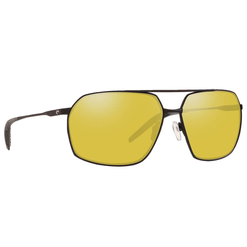Costa Pilothouse Matte Black/Black Frame Sunglasses w/ Sunrise Silver ...