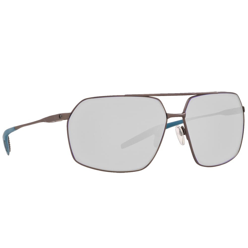 Costa Pilothouse Matte Dark Gunmetal + Deep Blue/Black Frame Sunglasses w/ Gray Silver Mirror 580P Lenses PLH-247-OSGP