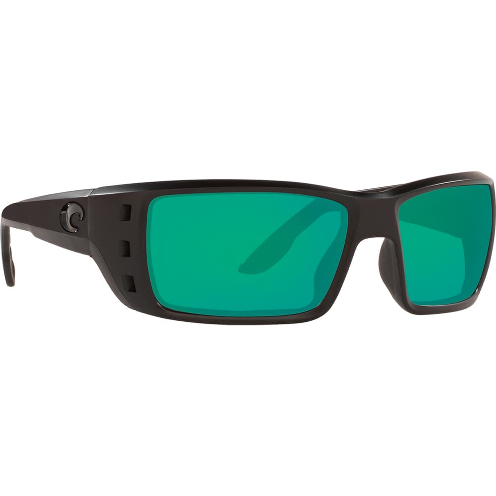Costa Permit Blackout Frame Sunglasses w/ Green Mirror 580P Lenses PT-01-OGMP