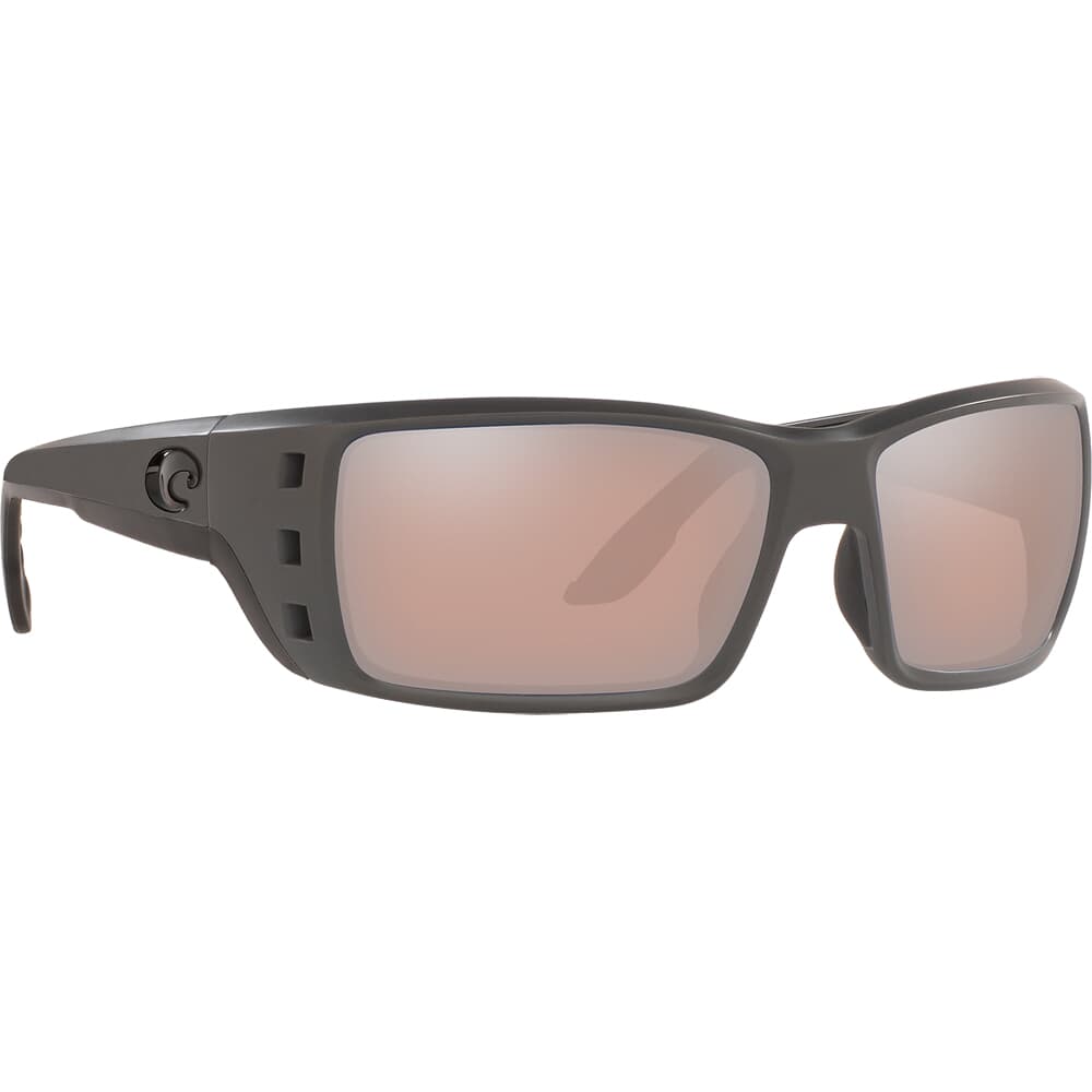 Costa Permit Matte Gray Frame Sunglasses w/ Copper Silver Mirror 580G Lenses PT-98-OSCGLP