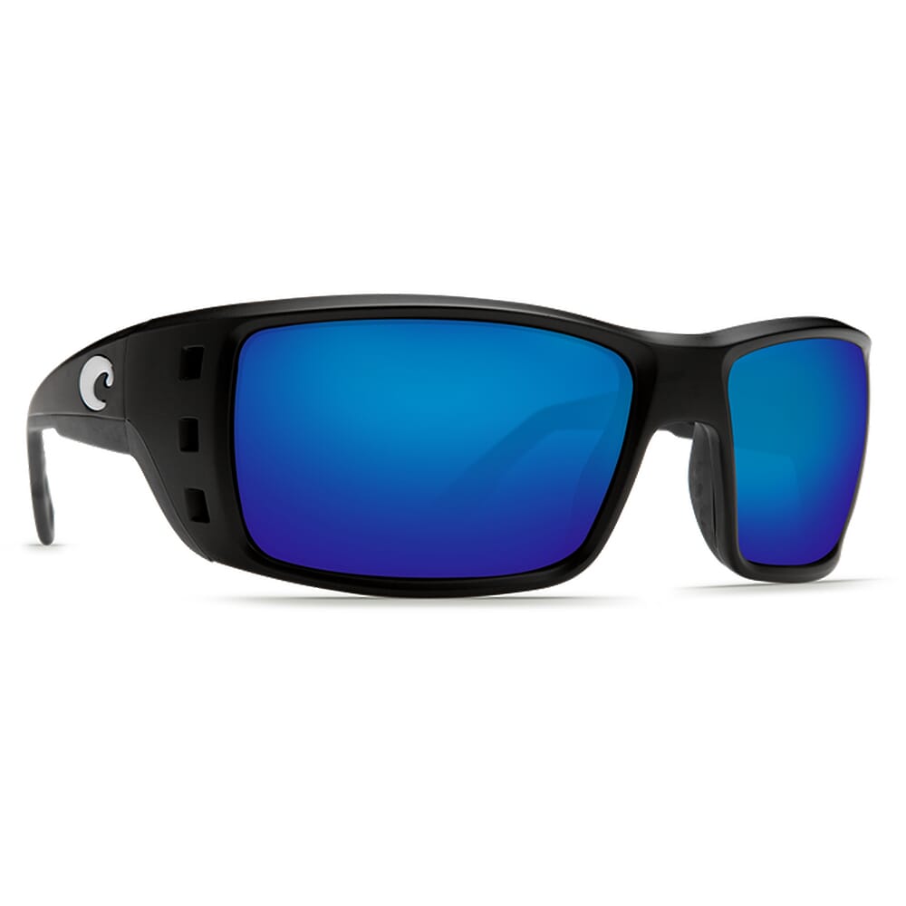 Costa Permit Matte Black Frame Sunglasses w/ Blue Mirror 580G Lenses PT-11-OBMGLP