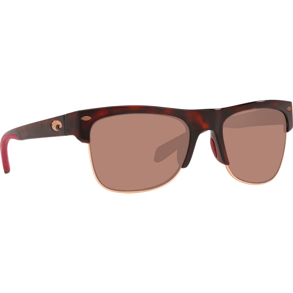 Costa Pawley's Rose Tortoise Frame Sunglasses w/ Copper Silver Mirror 580P Lenses PW-201-OSCP