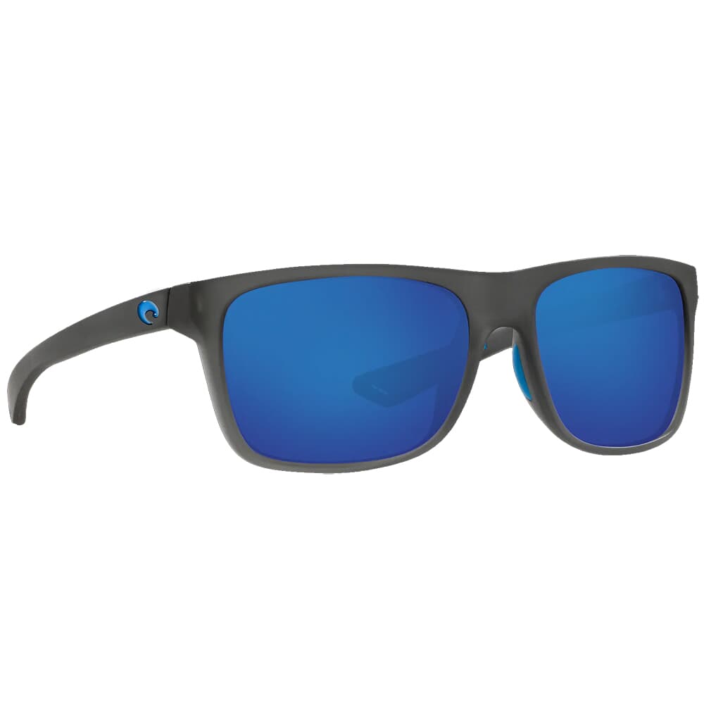Costa Remora Matte Smoke Crystal w/Blue Logo Frame Sunglasses w/ Blue Mirror 580P Lenses REM-178-OBMP