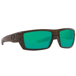 Costa Rafael Olive Teak Frame Sunglasses w/ Green Mirror 580P Lenses RFL-110-OGMP