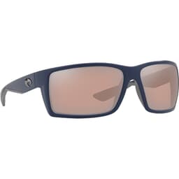 Costa Reefton Matte Blue Frame Sunglasses w/ Copper Silver Mirror 580P Lenses RFT-75-OSCP