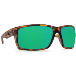 Costa Reefton Matte Retro Tortoise Frame Sunglasses w/ Green Mirror 580G Lenses RFT-66-OGMGLP